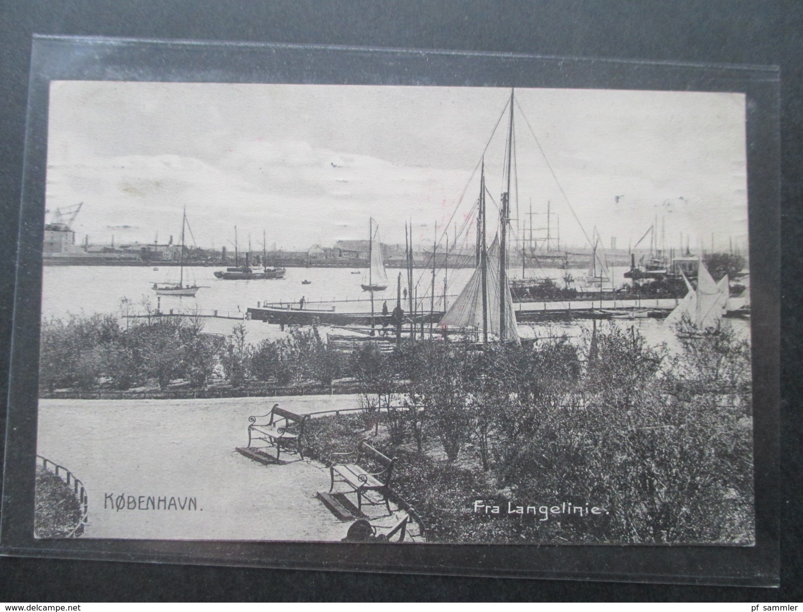 AK Dänemark 1909 Kobenhavn / Kopenhagen Fra Langeline. Segelschiffe. Stenders Forlag Eneberettiget 2261 - Danemark