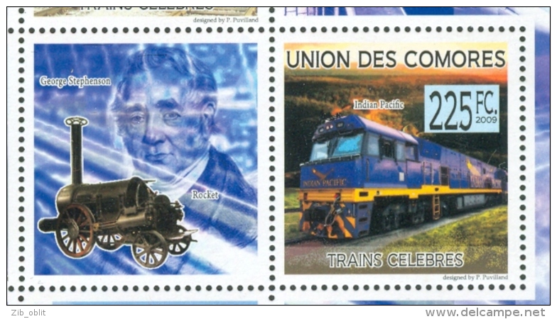 16/11 (vert) Comores Timbre XX Train Trein Le Indian Pacific - Eisenbahnen