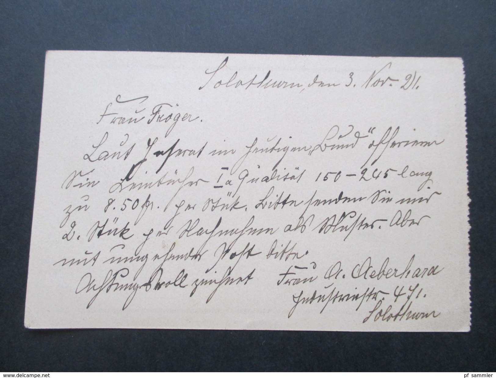 Schweiz Ganzsache Mit Zusatzfrankatur 1921 Solothurn 3 Industriequartier. Interessante Karte!! - Postwaardestukken