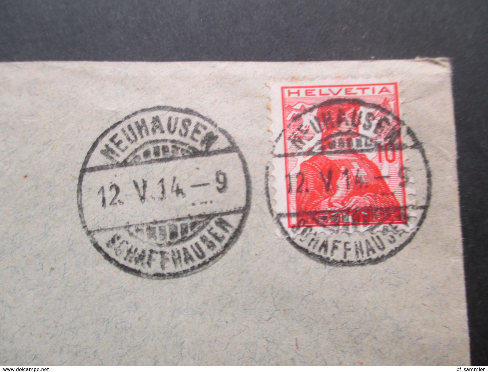 Schweiz 1914 Neuhausen Schaffhausen. Brief Mit 3 Goldenen Siegel Nach Rümlang - Storia Postale