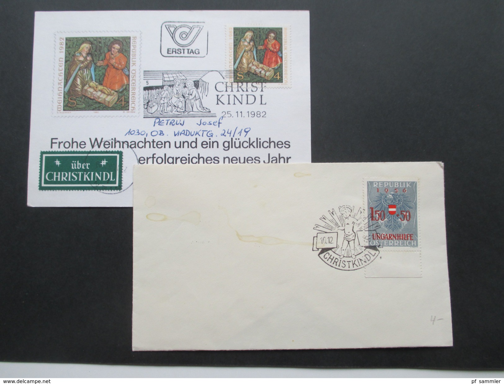 Österreich Christkindl 2 Belege 1957 Und 1982. Über Christkindl. Ersttag. - Storia Postale