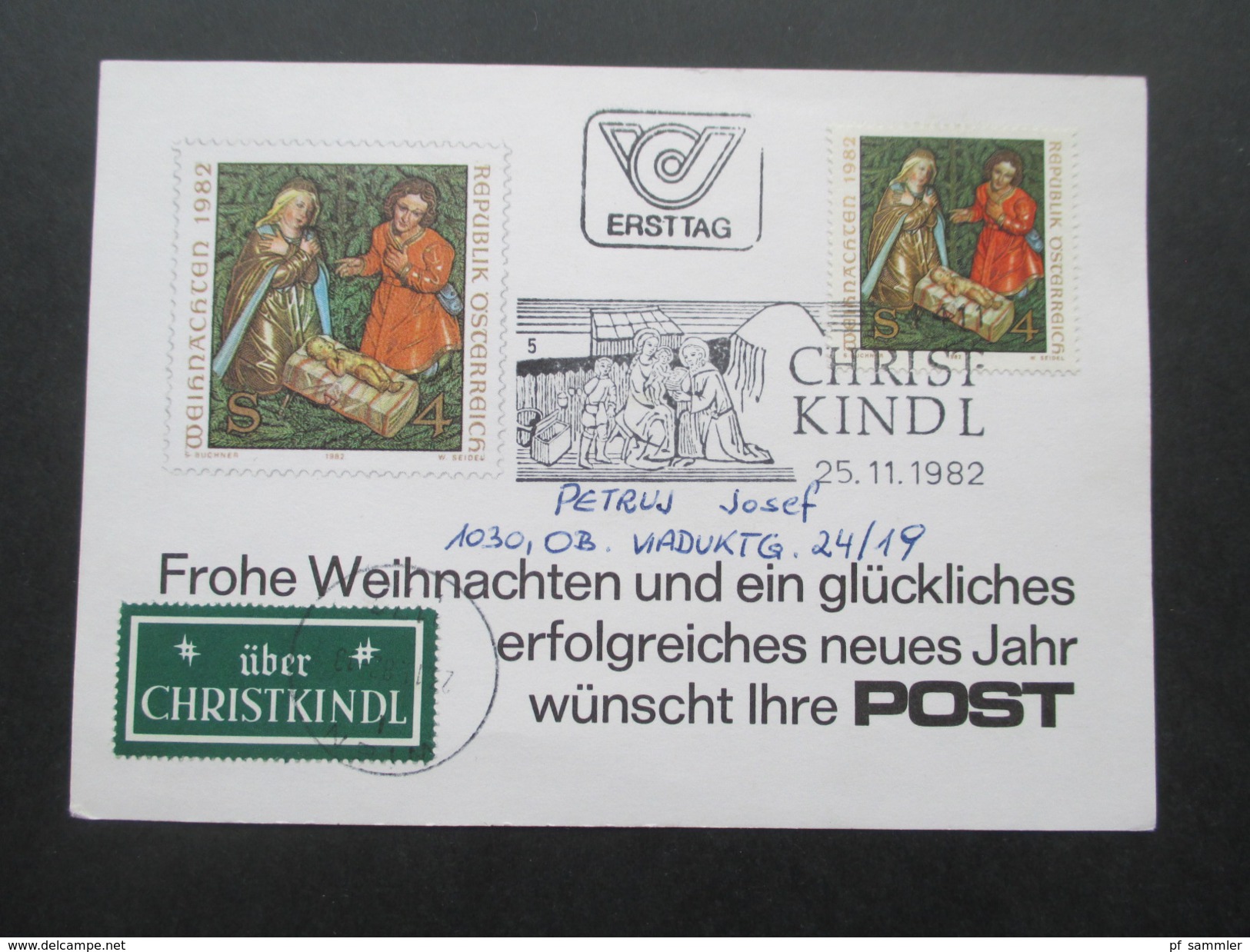 Österreich Christkindl 2 Belege 1957 Und 1982. Über Christkindl. Ersttag. - Cartas & Documentos