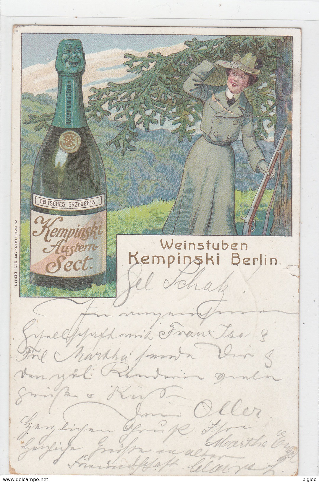 Weinstuben Kempinski, Berlin - Litho - 1904     (PA-2-140320) - Werbepostkarten