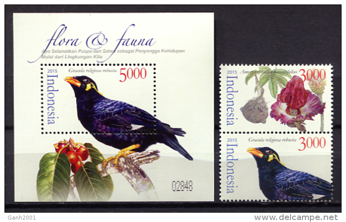 Indonesia 2015 / Birds & Flowers MNH Aves Flores Blumen Vögel / Cu1319  31 - Otros & Sin Clasificación