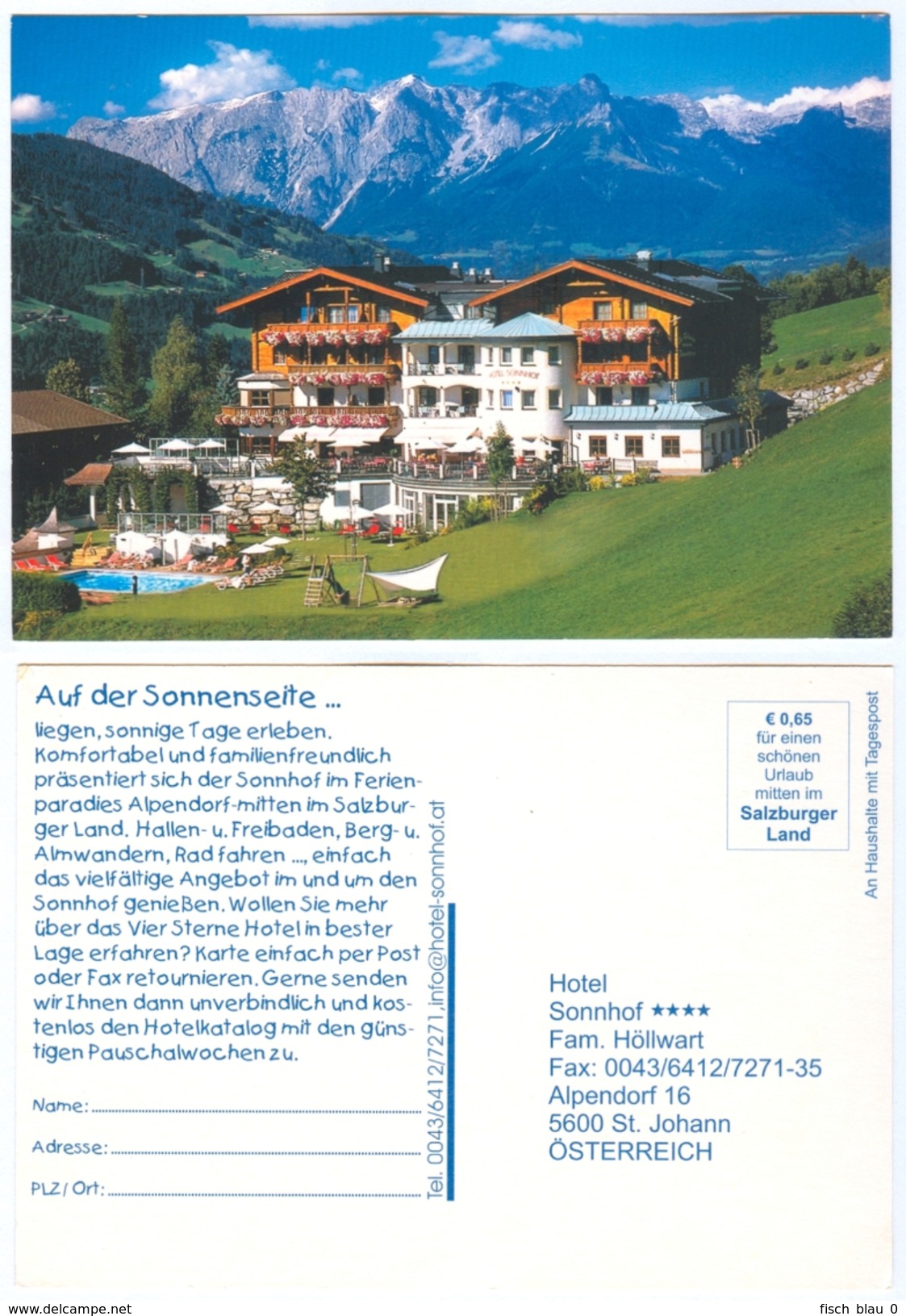 AK Salzburg 5600 St. Johann Im Pongau Alpendorf Hotel Sonndorf Fam. Familie Höllwart 0,65&euro;  Sankt Österreich Austri - St. Johann Im Pongau