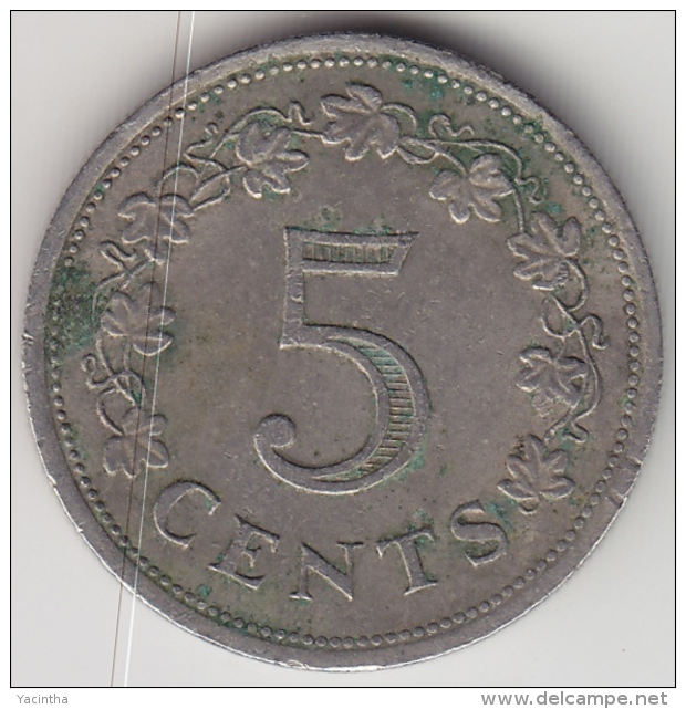 @Y@  Malta   5  Cents    1976     (3387) - Malta