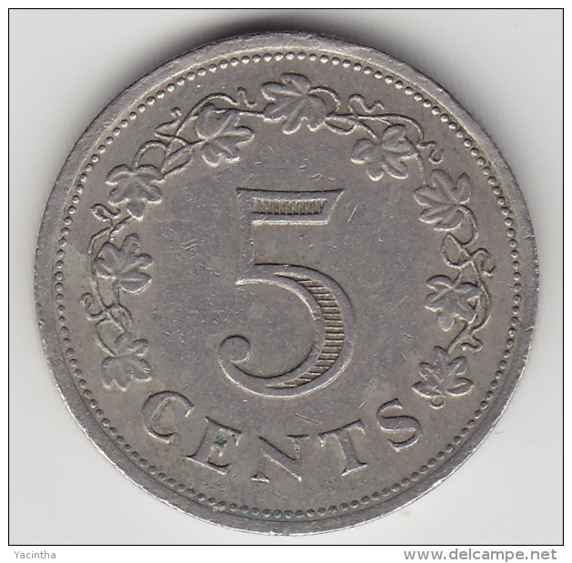 @Y@  Malta   5  Cents    1976     (3388) - Malte