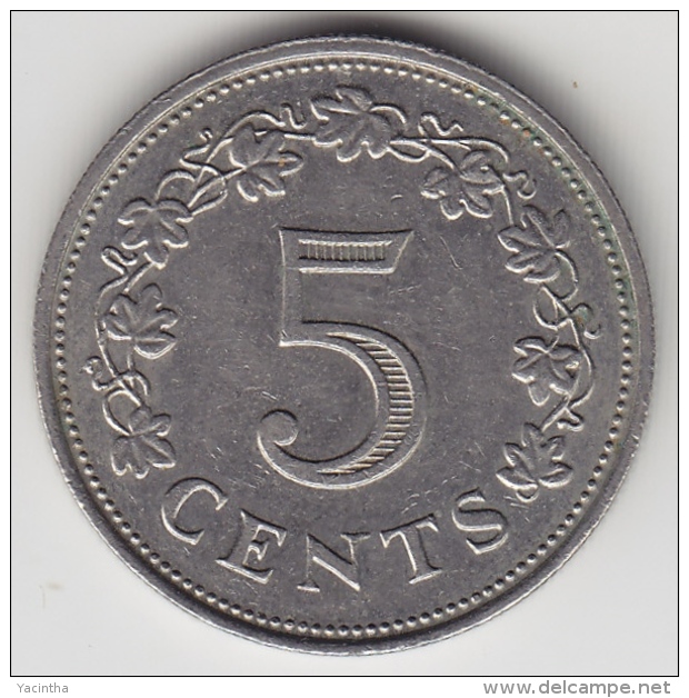 @Y@  Malta   5  Cents    1976     (3389) - Malta