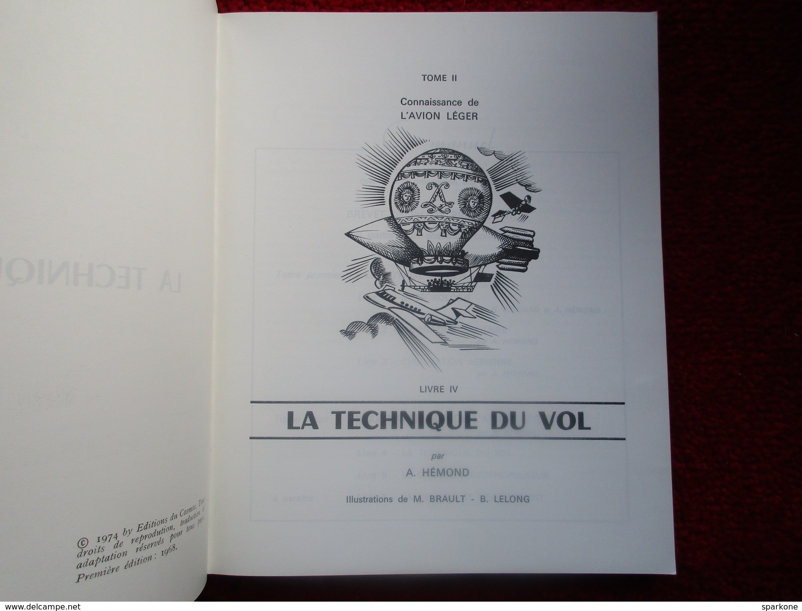 Connaissance De L'avion Léger -Tome 2 - La Technique Du Vol (A. Hémond) éditions Du Cosmos De 1975 - Avión