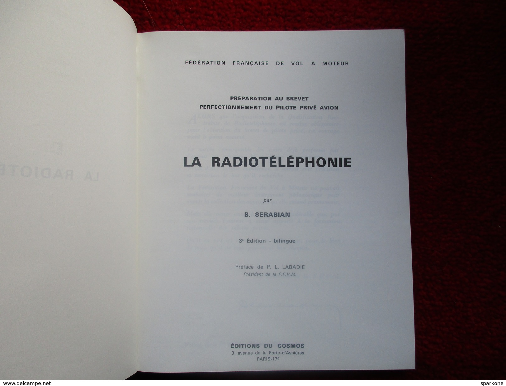 La Radiotéléphonie (B. Sérabian) éditions Du Cosmos De 1974 - Flugzeuge