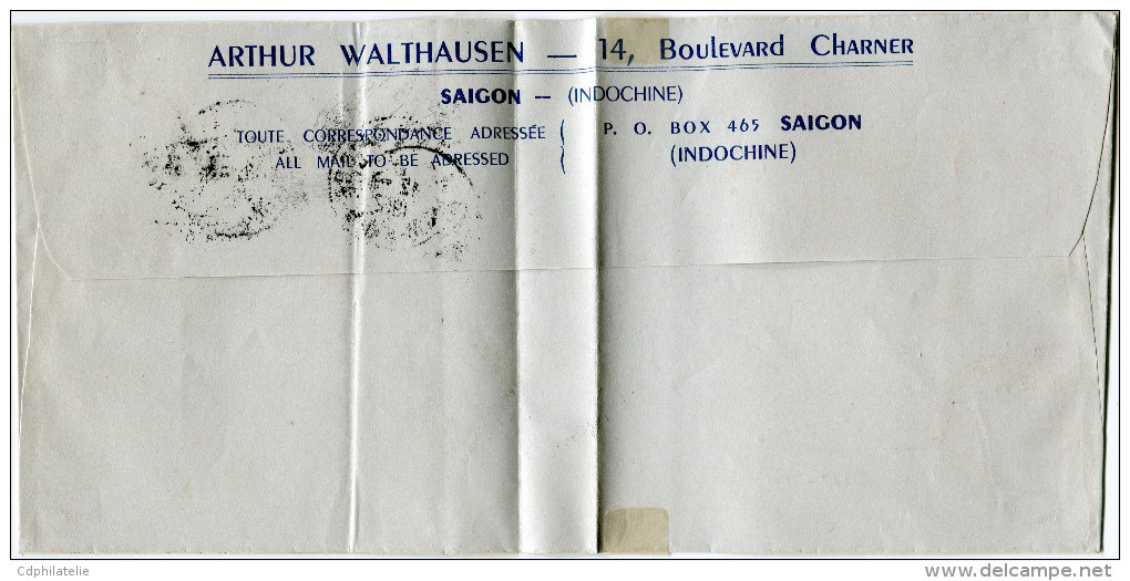 VIETNAM LETTRE PAR AVION AVEC CACHET BILINGUE ROUGE "12-9-1952 ANNIVERSAIRE DE L´ADMISSION DU VIET-NAM A L´UNION......" - Viêt-Nam