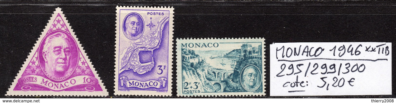 Monaco  N° 295/299/300  Neuf ** Gomme D´Origine  TB - Unused Stamps