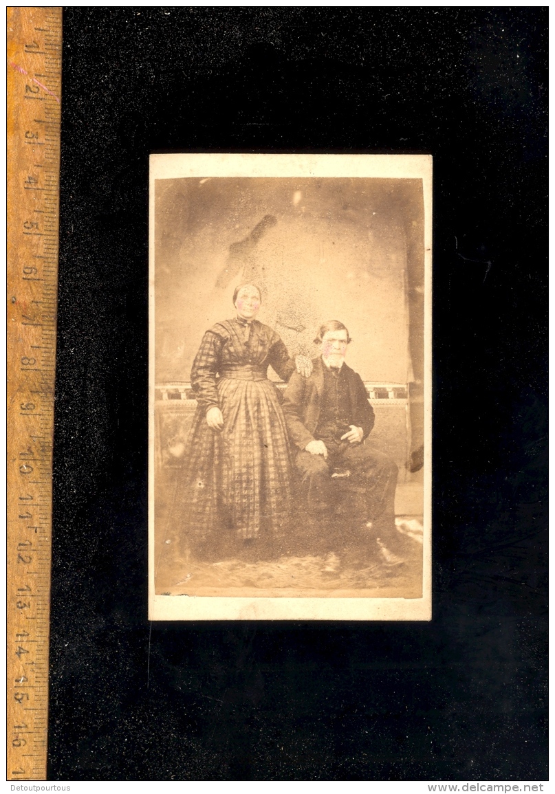 Photographie CDV Victorian Photography Couple / Photographer E PULMAN 24 High Street MERTHYR (Tydfil Wales) - Antiche (ante 1900)