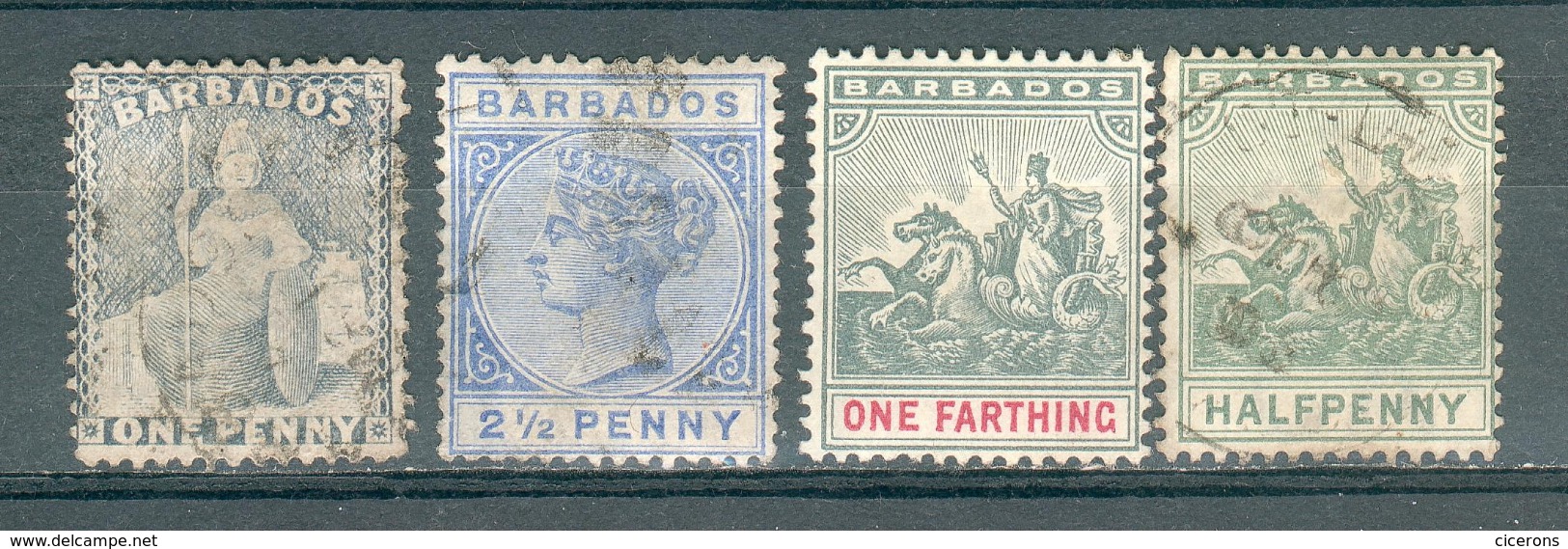 BARBADES ; BARBADOS ; Colonie Britanique ; 1875-1903 ; Y&T N° 33-41-49-50  ; Lot : 014 ; Oblitéré/neuf - Barbades (...-1966)