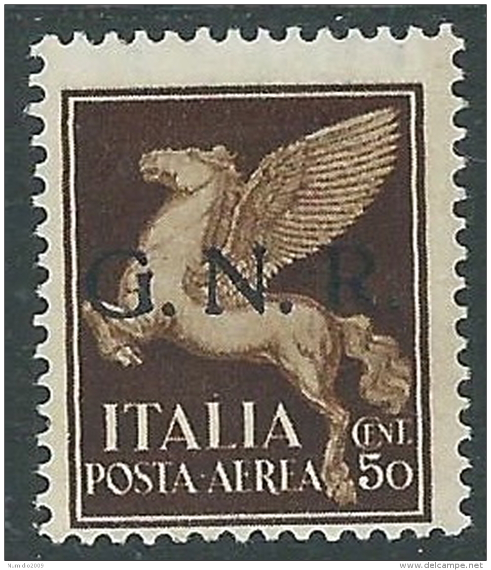 1944 RSI POSTA AEREA GNR VERONA 50 CENT MH * - CZ37-4 - Luftpost