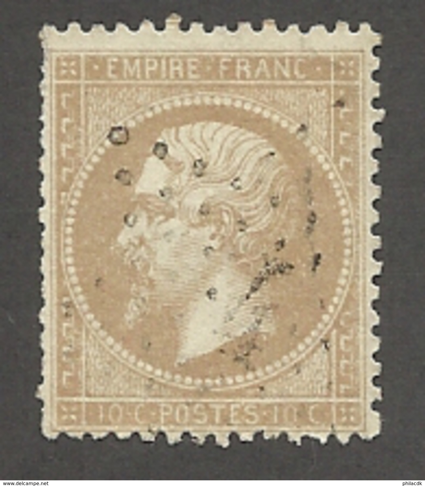 FRANCE - N°YT 21 OBLITERE ETOILE DE PARIS 4 - COTE YT : 10&euro; - 1862 - 1862 Napoleon III