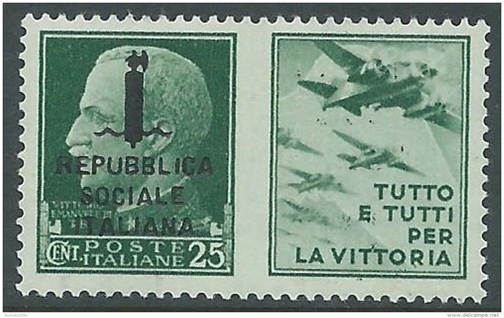 1944 RSI PROPAGANDA DI GUERRA 25 CENT MNH ** - CZ41-2 - Propagande De Guerre