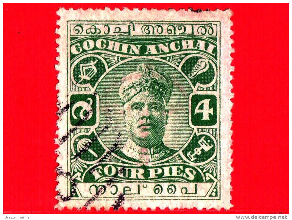 India - Cochin Anchal - Usato - 1919 - Maharaja Sri Rama Varma II - 4 - Cochin
