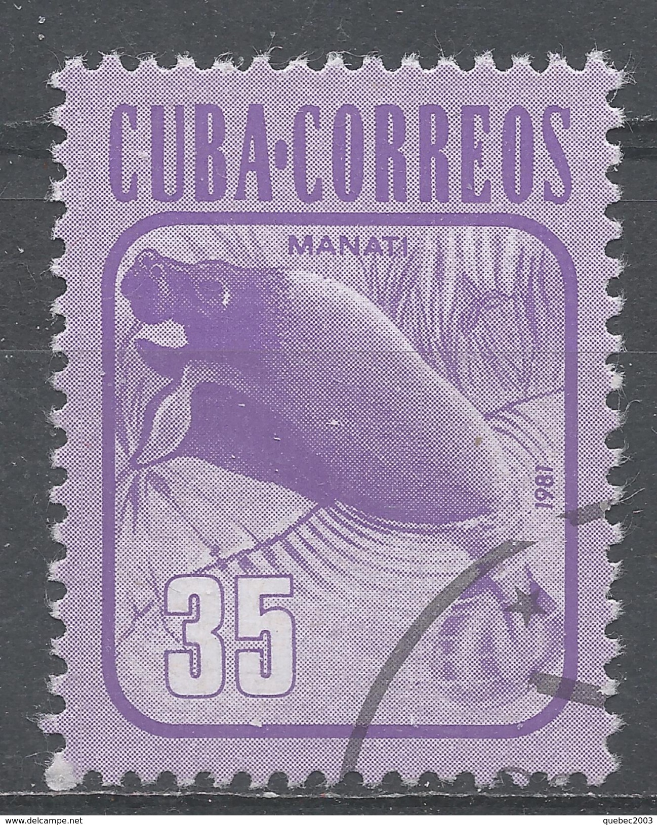 Cuba 1981. Scott #2461 (U) Fauna, Manatee - Oblitérés