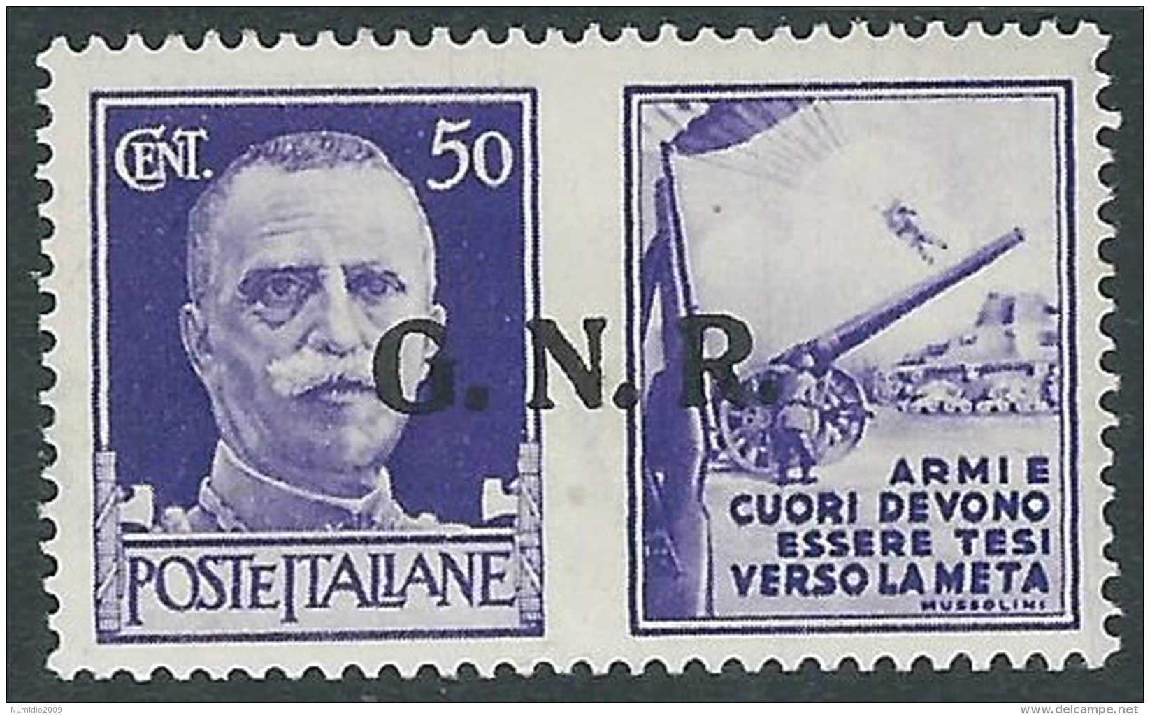 1944 RSI PROPAGANDA DI GUERRA GNR VERONA 50 CENT MH * - CZ35-5 - Propagande De Guerre