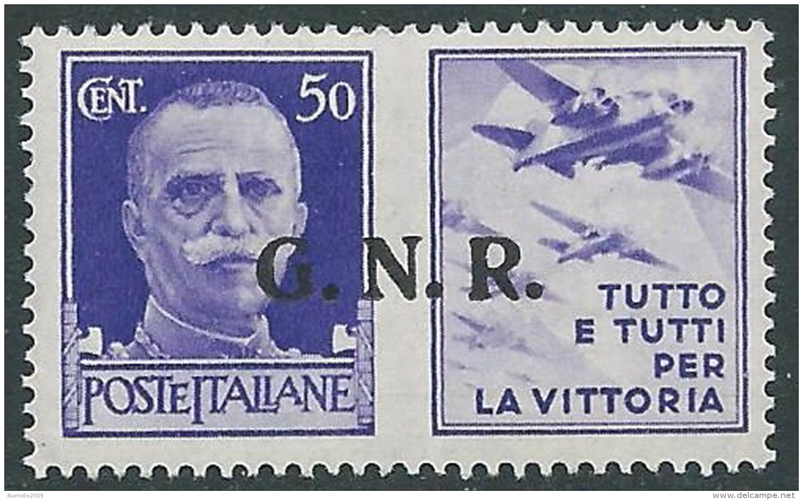 1944 RSI PROPAGANDA DI GUERRA GNR VERONA 50 CENT MNH ** - CZ35-10 - War Propaganda