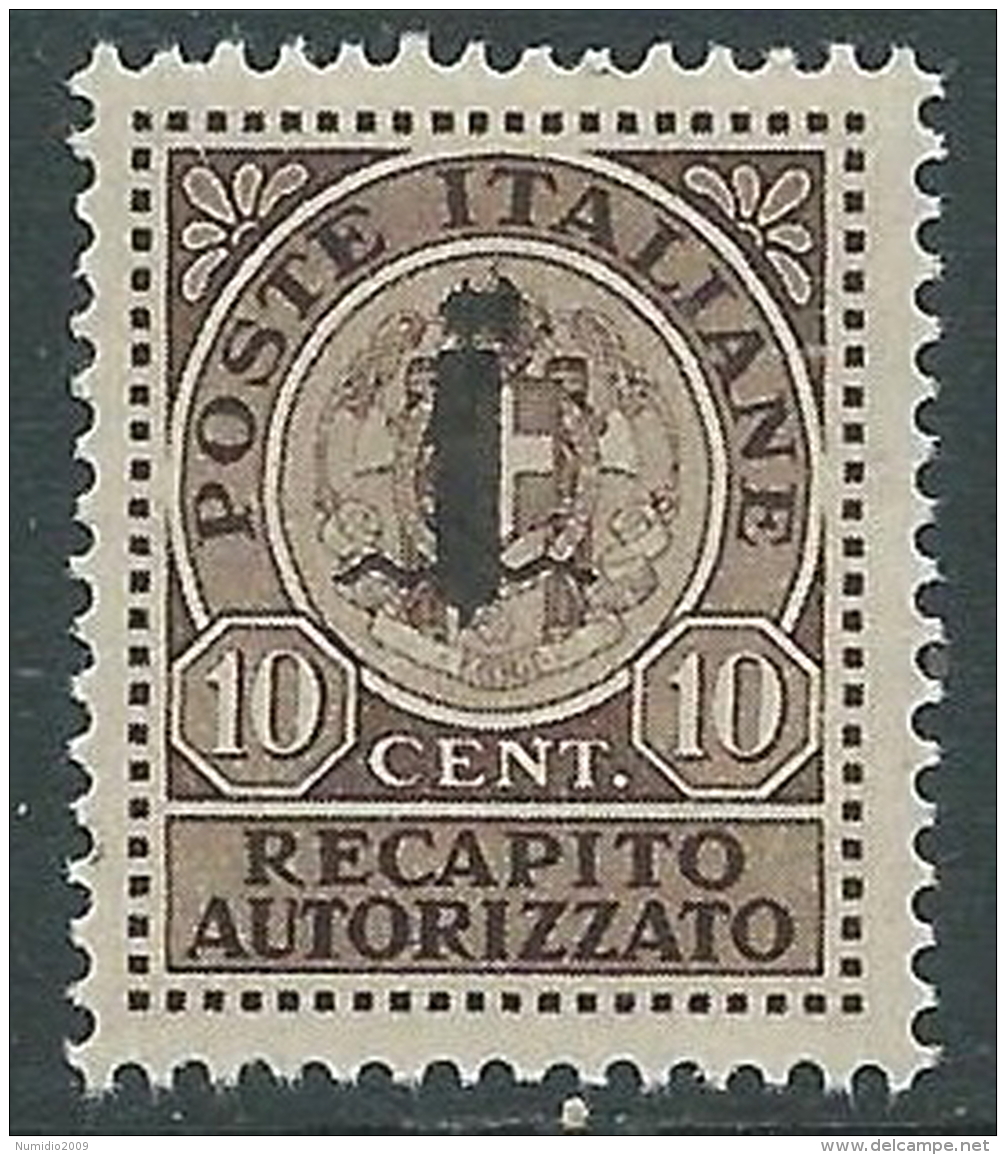 1944 RSI RECAPITO AUTORIZZATO 10 CENT MNH ** - CZ37-2 - Eilsendung (Eilpost)