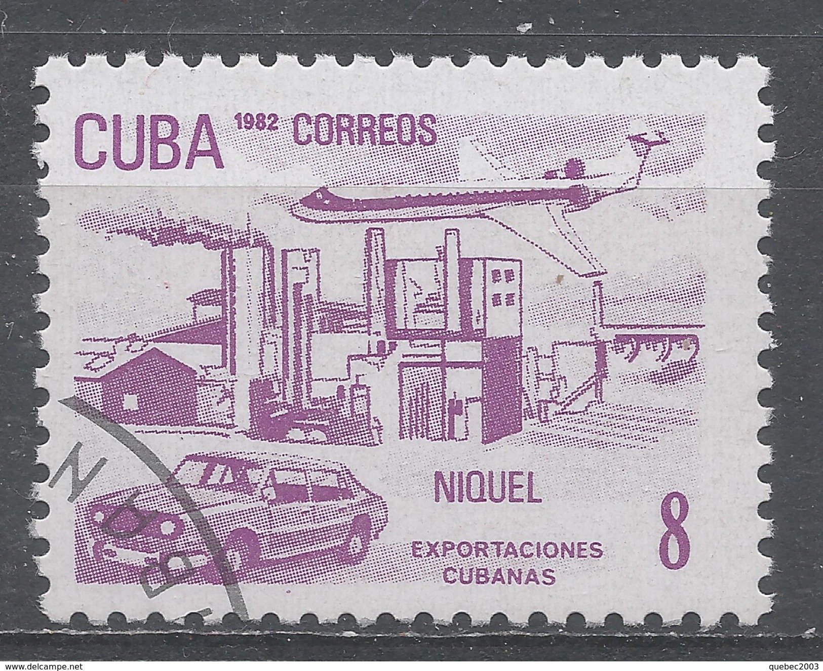 Cuba 1982. Scott #2488 (U) Exports: Nickel (Passanger Jet, Industrial Complex Car) - Oblitérés