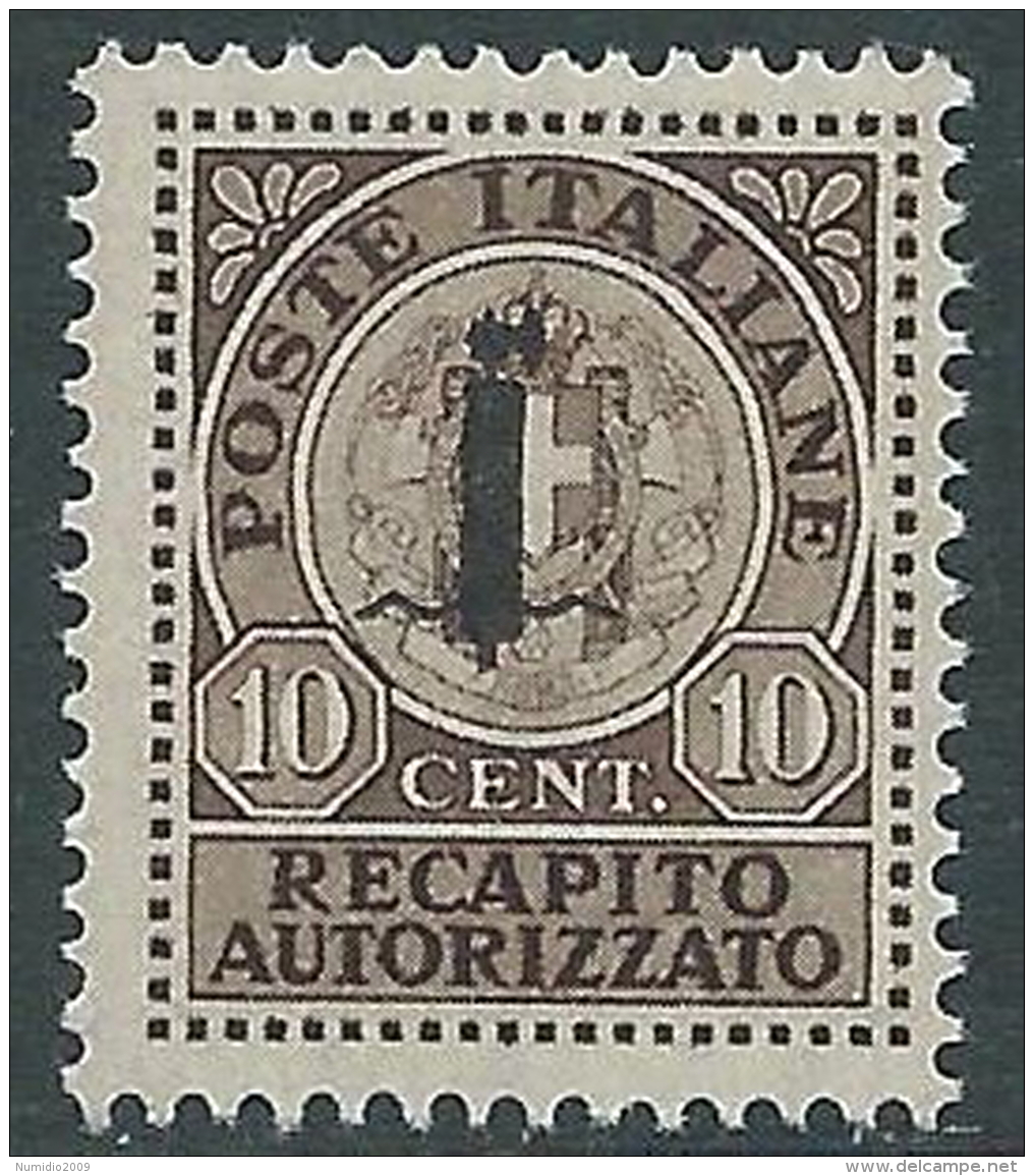 1944 RSI RECAPITO AUTORIZZATO 10 CENT MNH ** - CZ37-6 - Eilsendung (Eilpost)