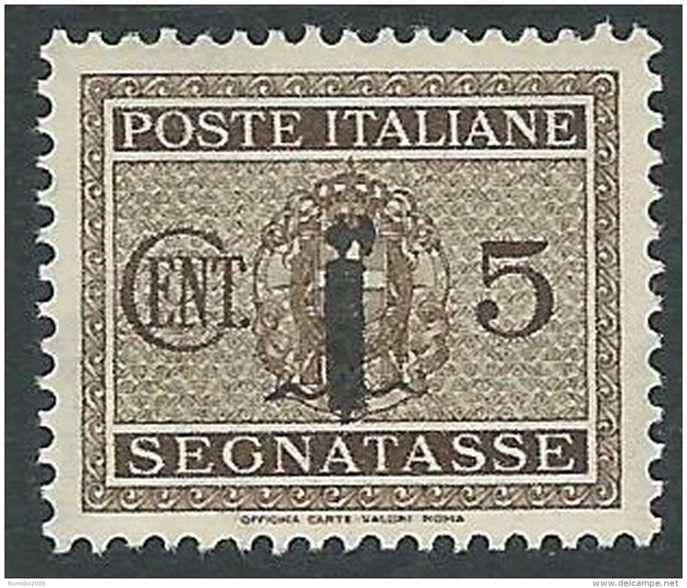 1944 RSI SEGNATASSE FASCETTO 5 CENT MH * - CZ37 - Portomarken