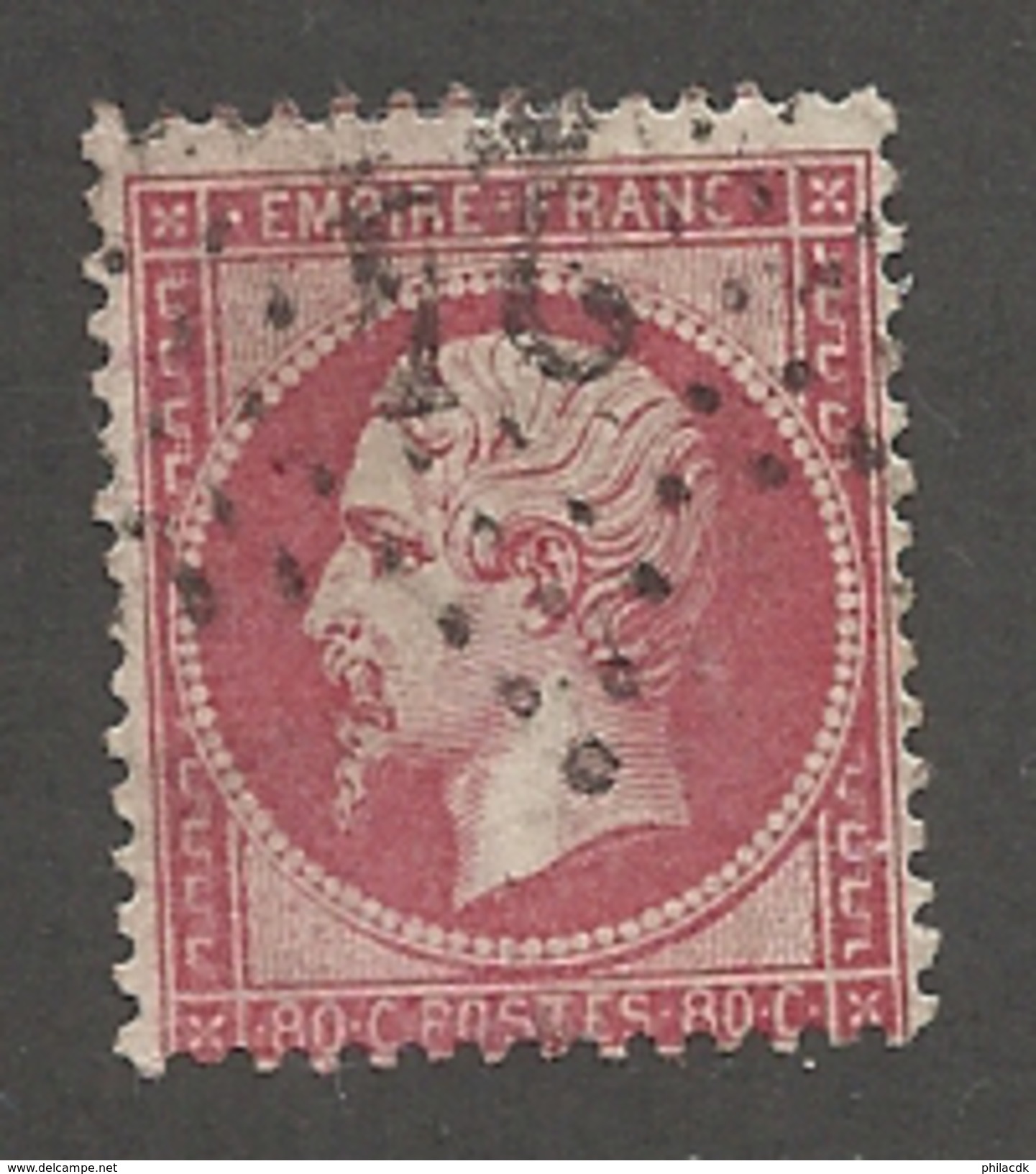 FRANCE - N°YT 24 OBLITERE ETOILE DE PARIS 24 ET LEGER PIQUAGE A CHEVAL NORD/SUD - COTE YT : 60&euro; - 1862 - 1862 Napoleon III