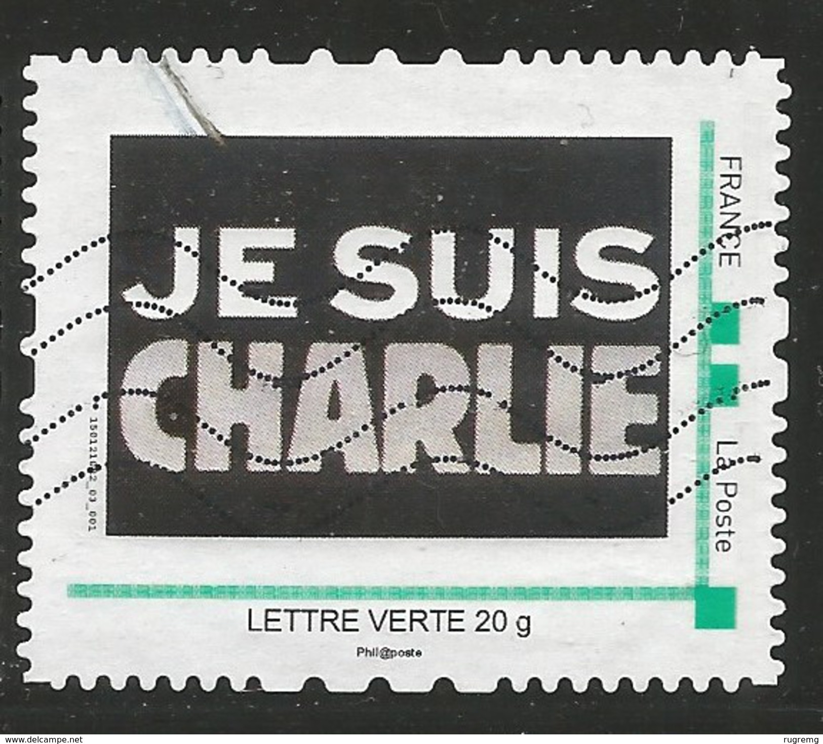 Timbre Personnalisé Collector Oblitéré Je Suis Charlie - Other & Unclassified