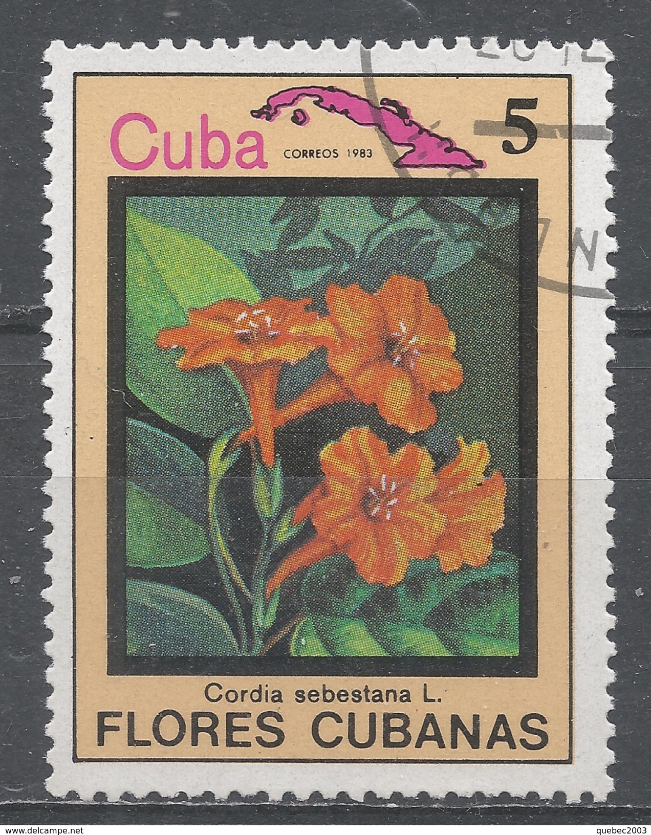 Cuba 1983. Scott #2640 (U) Flower, Cordia Sebestana - Oblitérés
