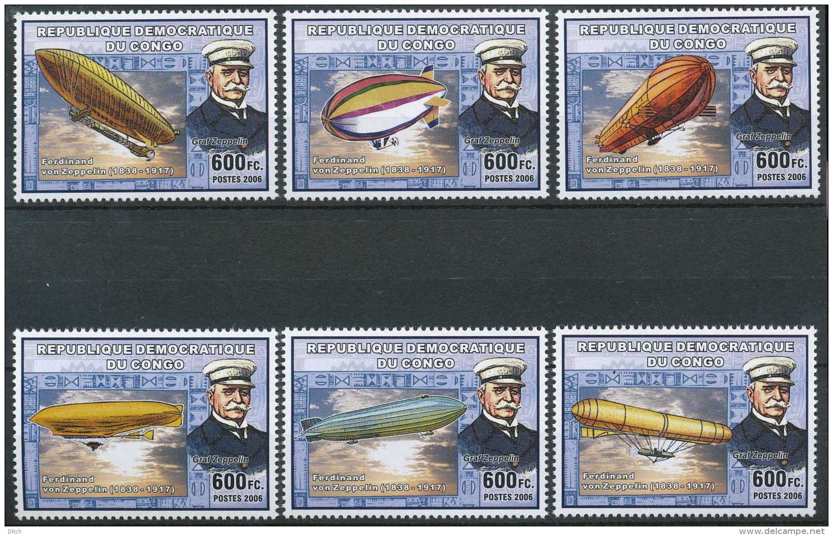 D- RD CONGO 2006 - Les Moyens De Transports - Les Zeppelins. - Zeppeline