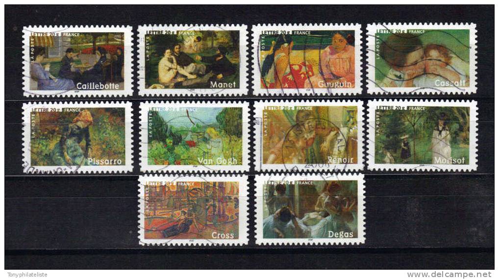 France Timbres De 2006  N°3866 A 3875  Serie Des Peintres Oblitérés - Gebraucht