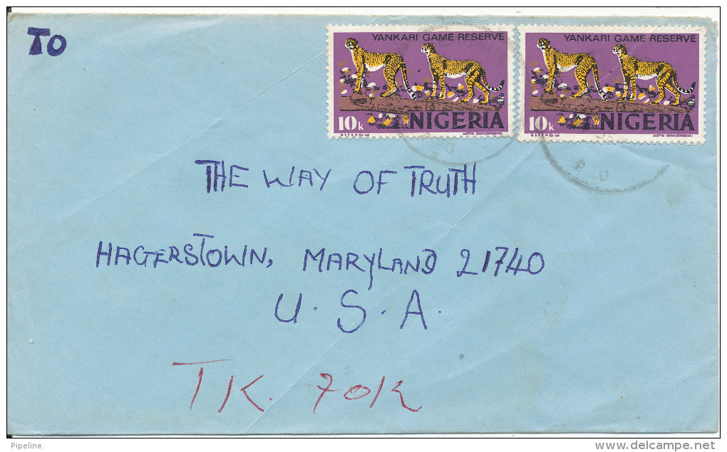 Nigeria Cover Sent To USA (the Cover Has Been Bended) - Nigeria (1961-...)