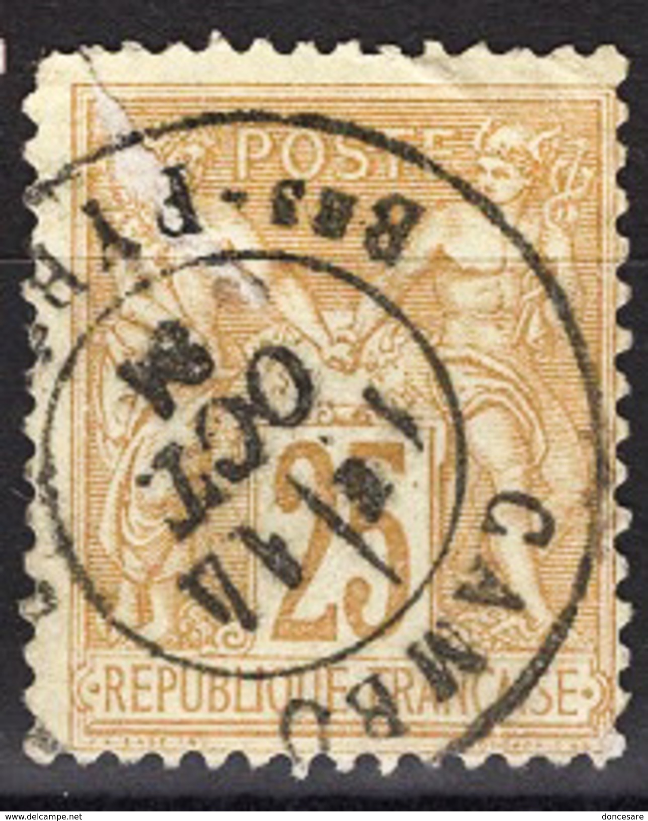 FRANCE 1877 / 90 - Y.T. N° 92 - OBLITERE - FD54 - 1876-1898 Sage (Type II)