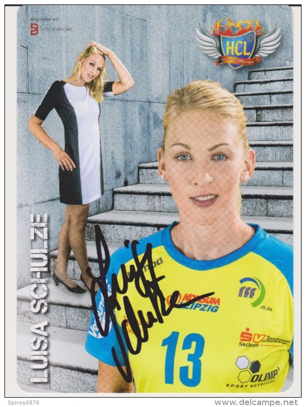 Original Handball Autograph Card LUISA SCHULZE Club LEIPZIG Season 2014 / 15 - Handball