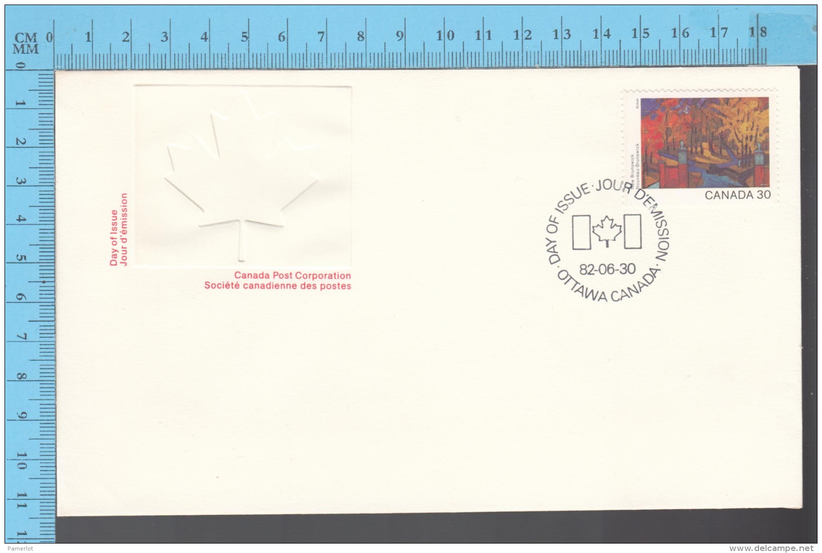 Canada - 1982   Scott # 963, Canada Day, New Brunswick - FDC PPJ , Special Cancelation - 1981-1990