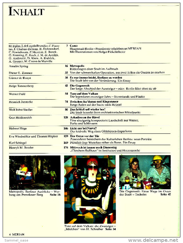 Merian Extra - Hauptstadt Berlin , Viele Bilder 1990  -  Das Schloß Soll Wieder Her - Der Osten Vor Der Tür - Travel & Entertainment