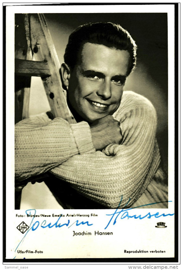 Autogramm Joachim Hansen Handsigniert  - Portrait  -   Schauspieler Film-Foto UFA Nr. FK 3632 Von Ca.1960 - Autogramme