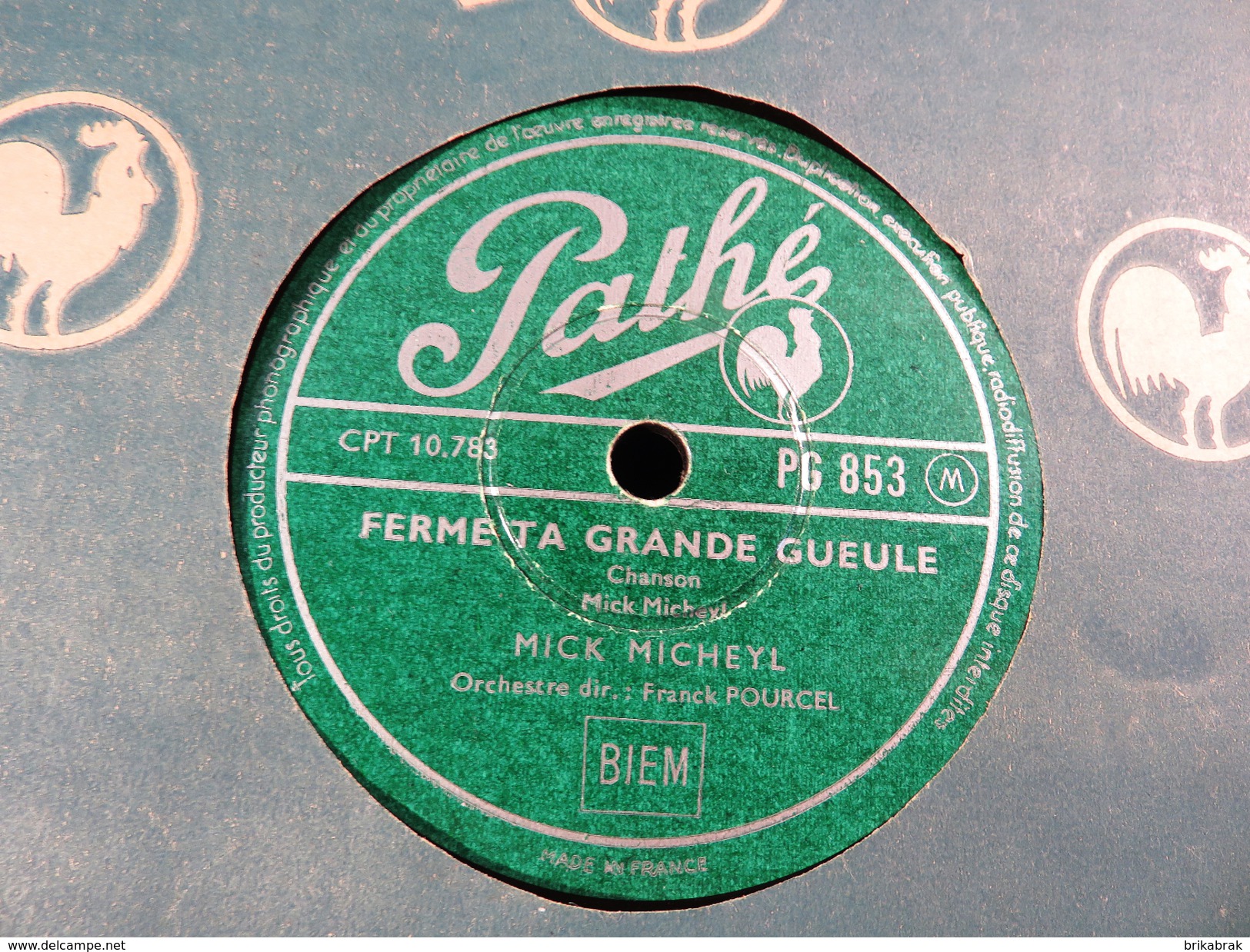 DISQUE EN CIRE 78 TOURS PATHE MICK MICHEYL FRANCK POURCEL + Musique Chanson Gramophone - 78 Rpm - Schellackplatten