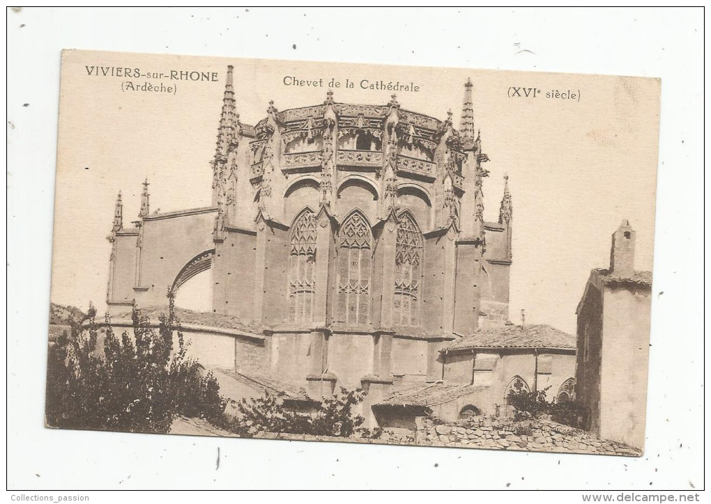 Cp , 07 , VIVIERS SUR RHONE , Chevet De La Cathédrale , Vierge - Viviers