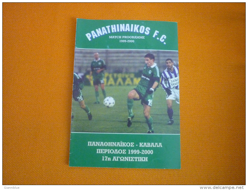 Panathinaikos-Kavala Football Match Programme 1999-2000 - Autres & Non Classés