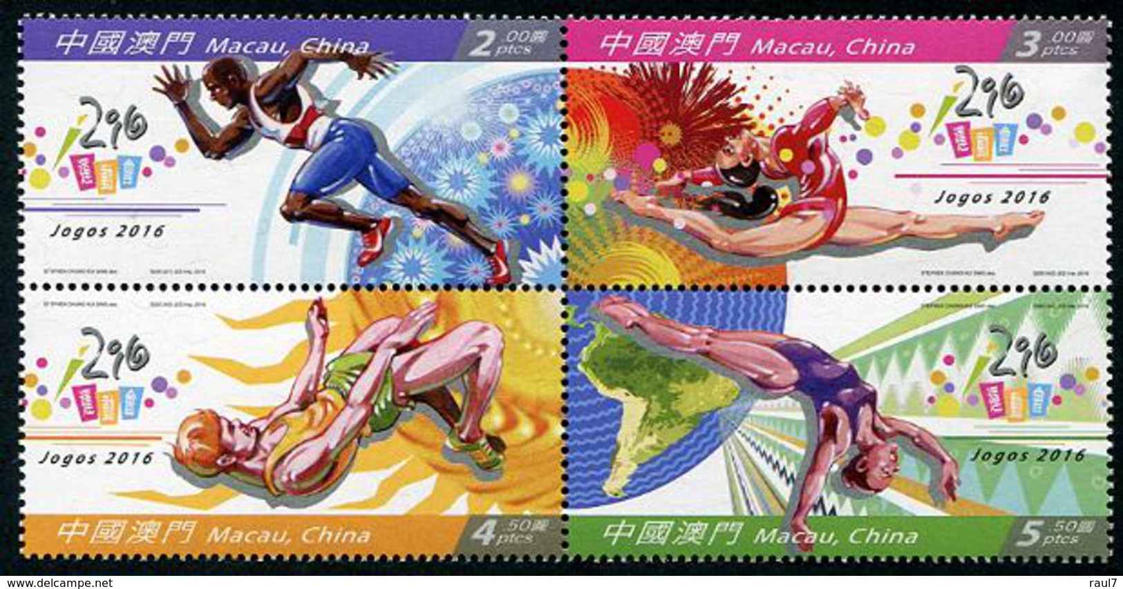 MACAU 2016 - Sports, J.O. Rio 2016 - 4 Val Neufs // Mnh - Nuovi