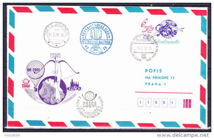 Tchécoslovaquie 1978, Envelope (COB 53 A), Obliteré L´adresse Pofis Praha - Enveloppes