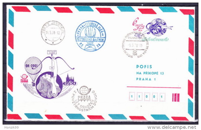 Tchécoslovaquie 1978, Envelope (COB 53 A), Obliteré L´adresse Pofis Praha - Omslagen