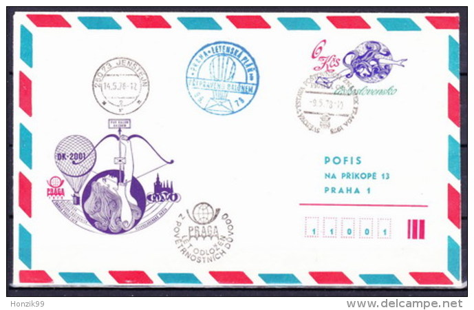 Tchécoslovaquie 1978, Envelope (COB 53 A), Obliteré L´adresse Pofis Praha - Enveloppes