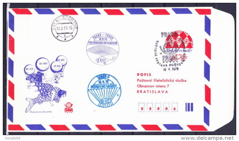 Tchécoslovaquie 1978, Envelope COB 56 B), Obliteré L´adresse Pofis Bratislava, Cachet Bechyn&#283; - Omslagen