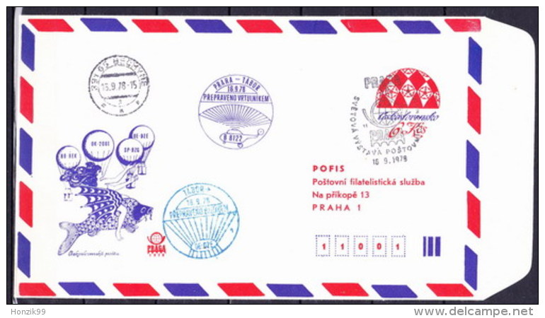 Tchécoslovaquie 1978, Envelope COB 56 A), Obliteré L´adresse Pofis Praha, Cachet Bechyn&#283; - Enveloppes
