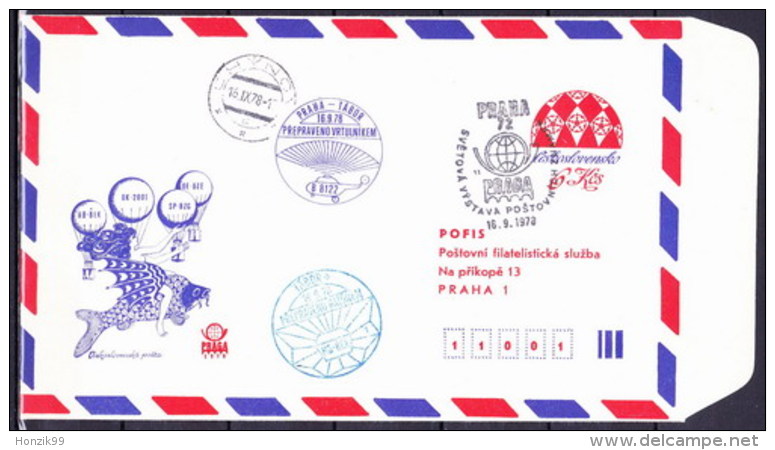 Tchécoslovaquie 1978, Envelope COB 56 A), Obliteré L´adresse Pofis Praha, Cachet Chýnov - Sobres